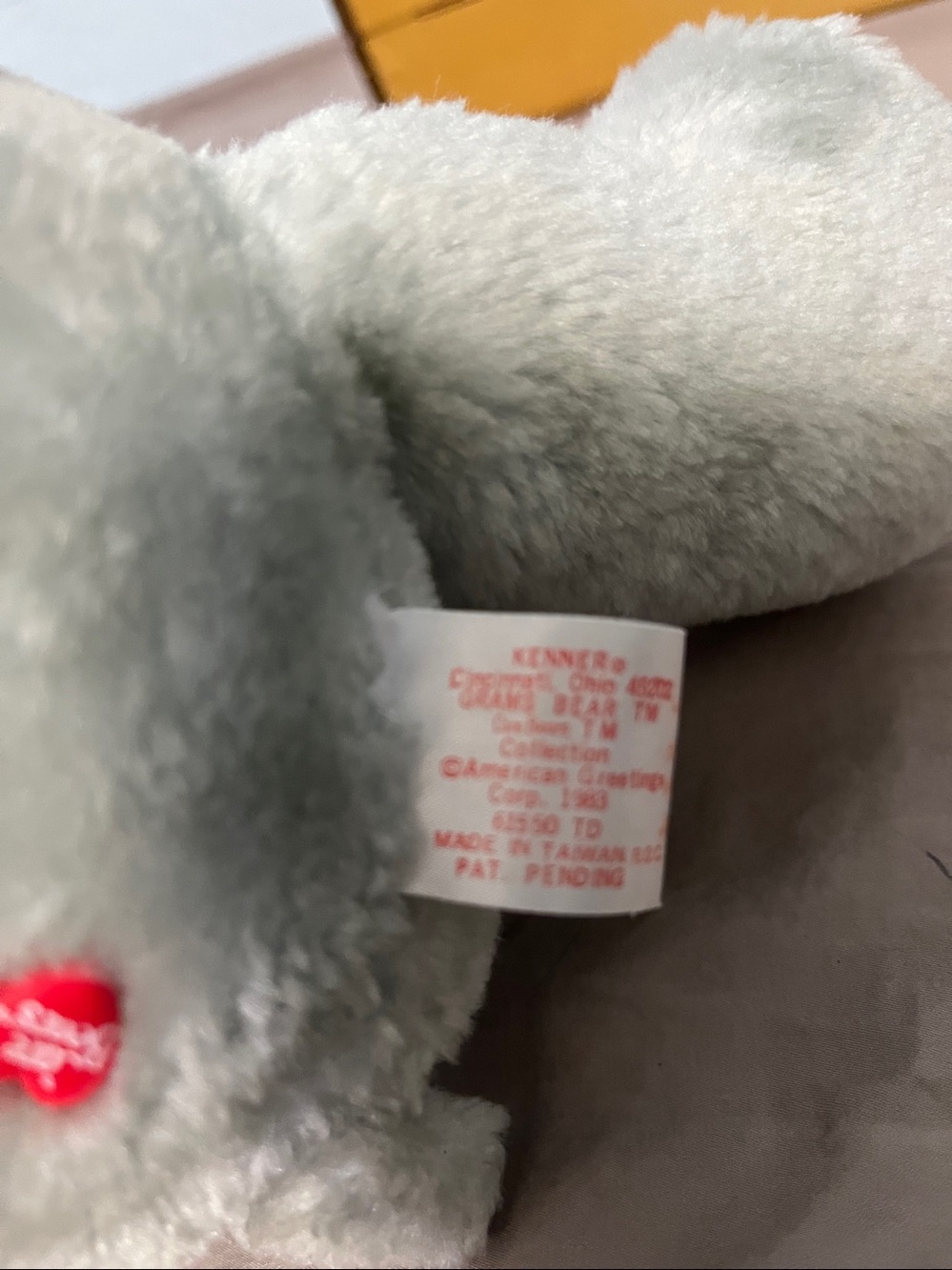 Kenner CARE BEARS Vintage 1983 15" GRAMS BEAR Grandma Gray Plush Toy - Picture 5 of 5